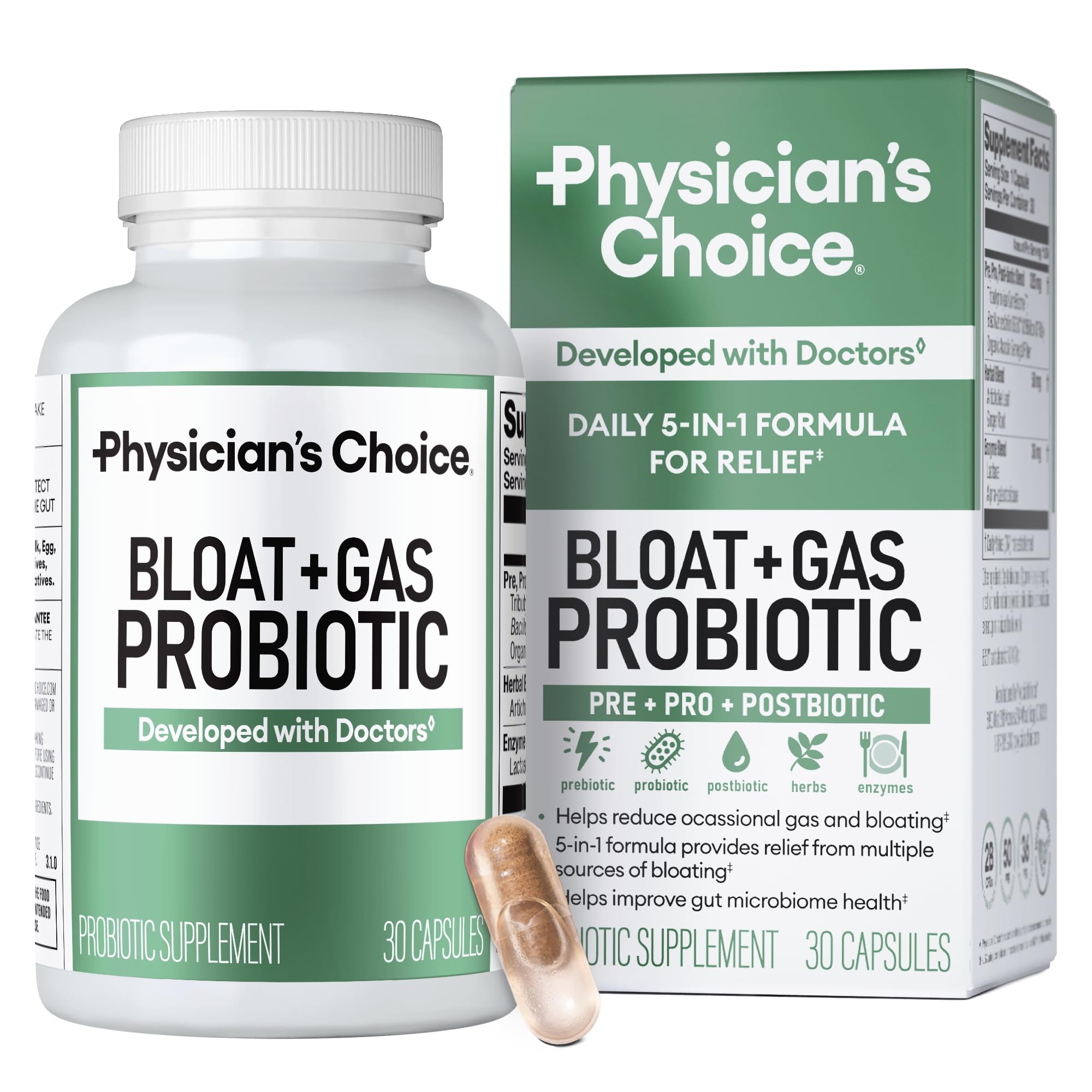 Physician's CHOICE 5-in-1 bottle supports daily digestion and comfort