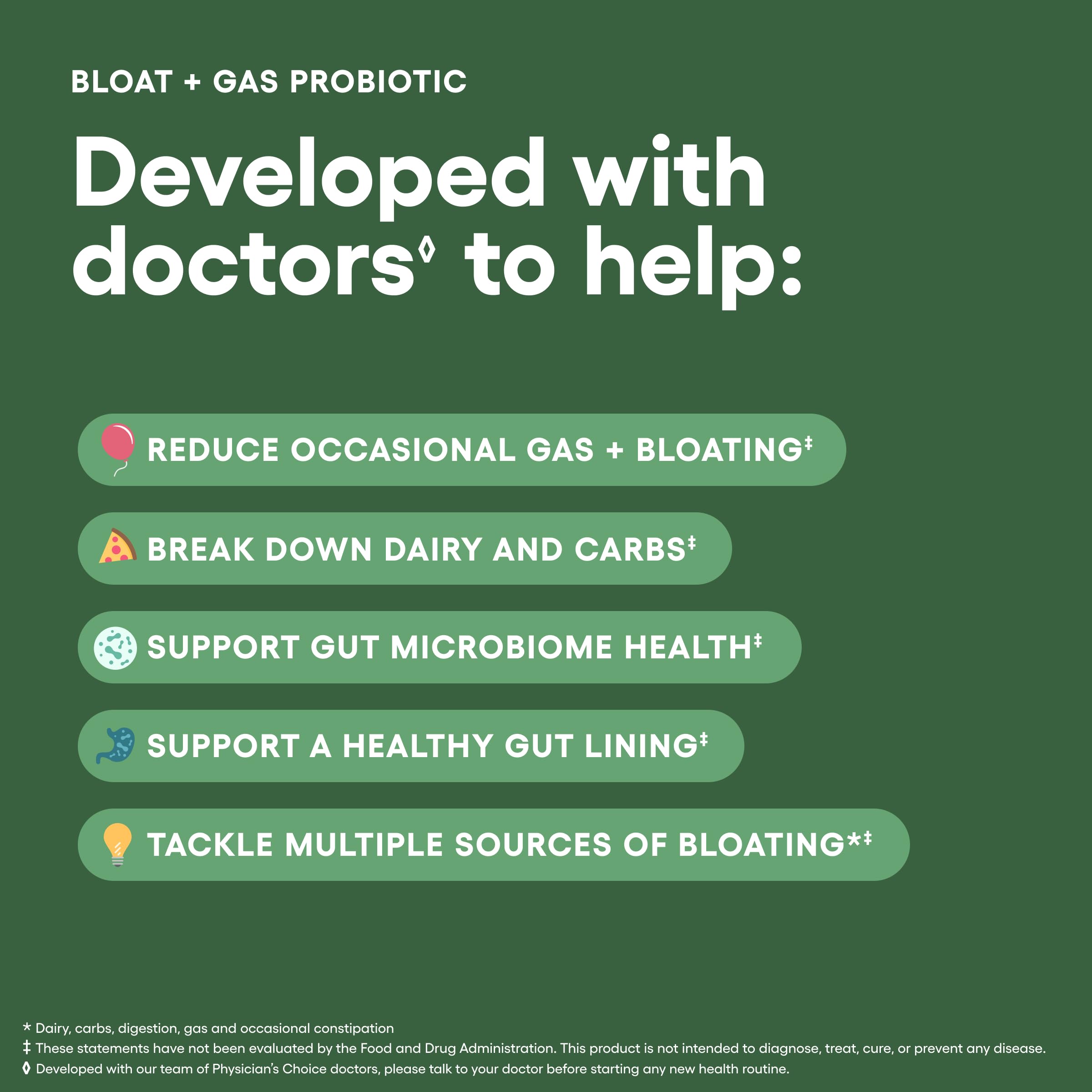 Physician's CHOICE label highlights full 5-in-1 benefits