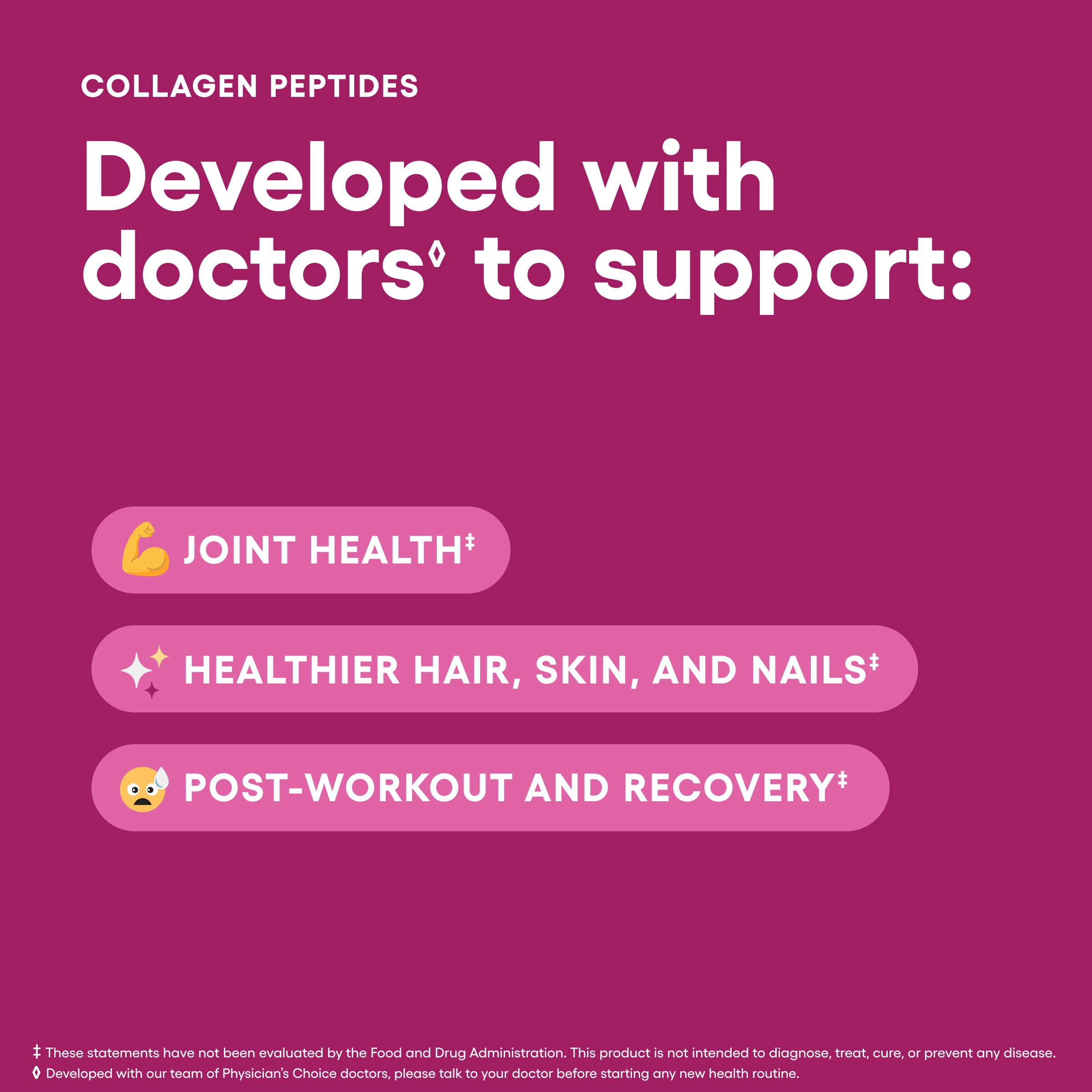 Physician's CHOICE collagen peptides grass-fed source image for a clean protein boost.