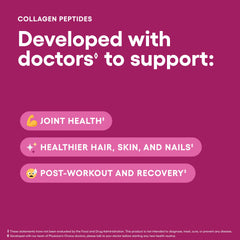 Pouring Physician's CHOICE collagen powder into a shake for post-workout recovery.