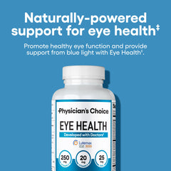 Eye Health capsules on a desk aiding screen-time eye comfort.
