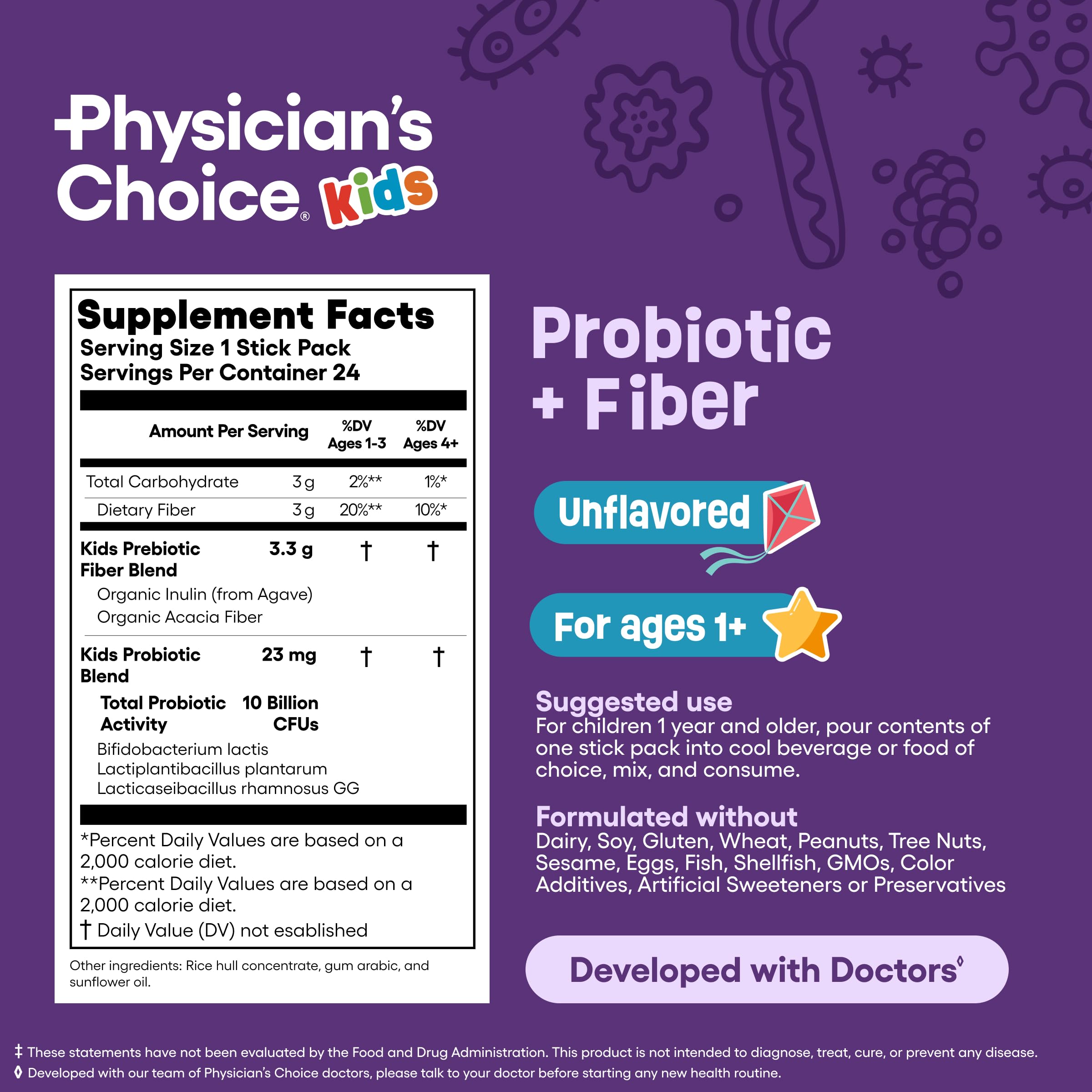 Allergen-free labeling highlights a safe option for sensitive stomachs.