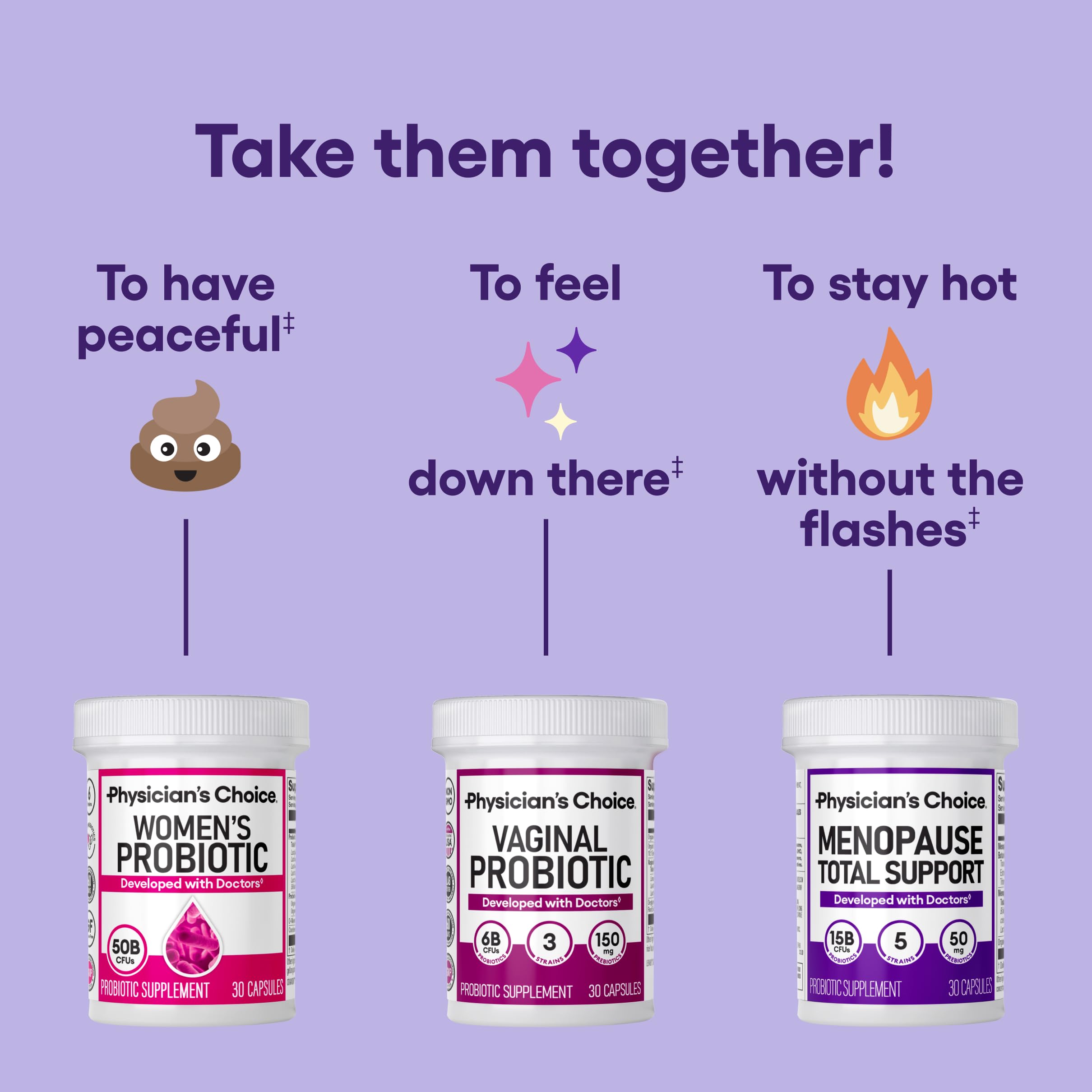 Physician's CHOICE menopause packaging emphasizes everyday use.