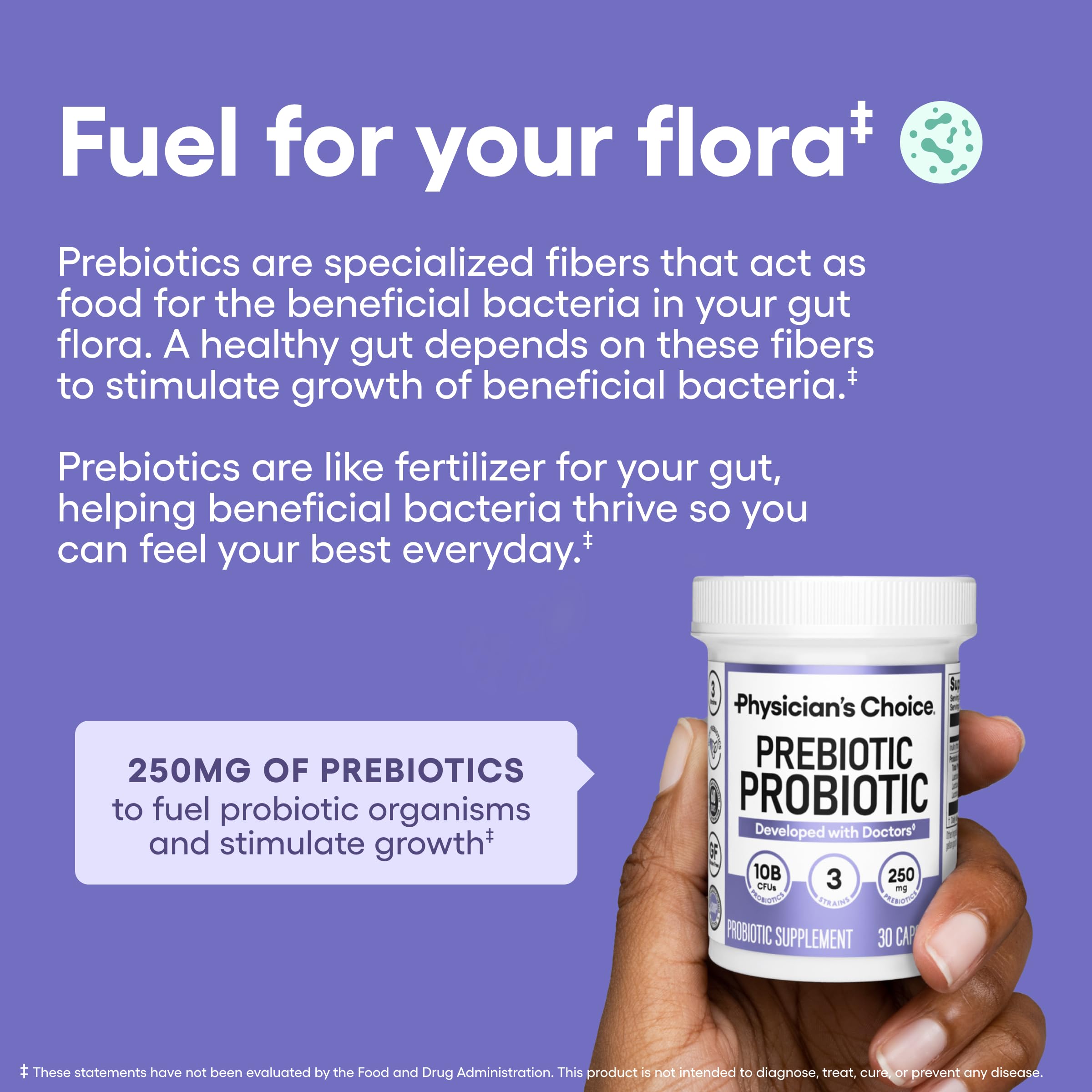 Physician's CHOICE capsules with acid-resistant shell for gut endurance.