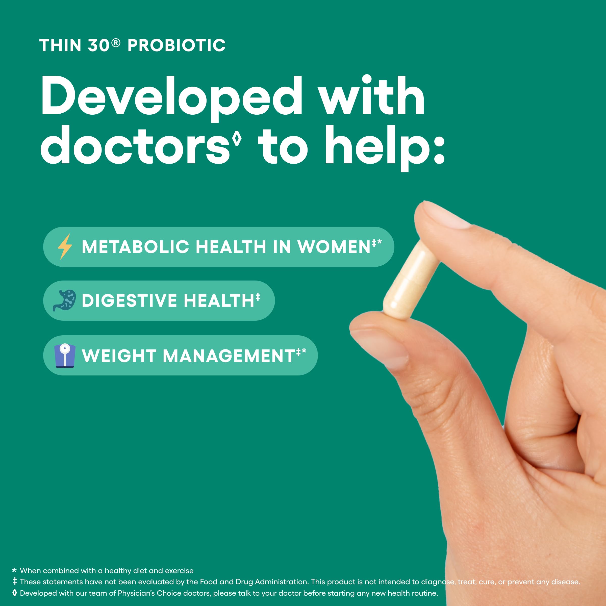 Physician's CHOICE Probiotics digestive-health enzymes capsules promote gut balance and comfortable digestion.