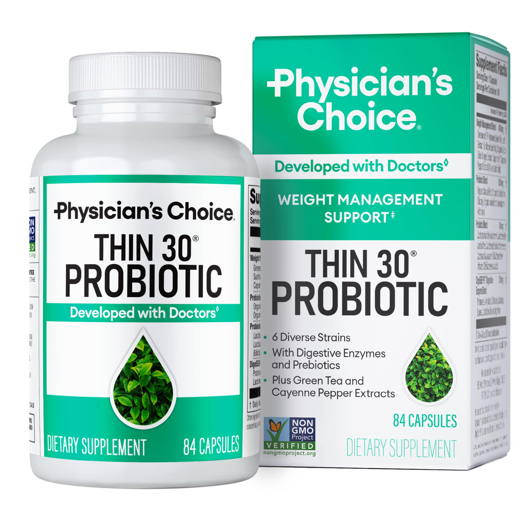 Physician's CHOICE Probiotics bottle for weight management and gut balance.