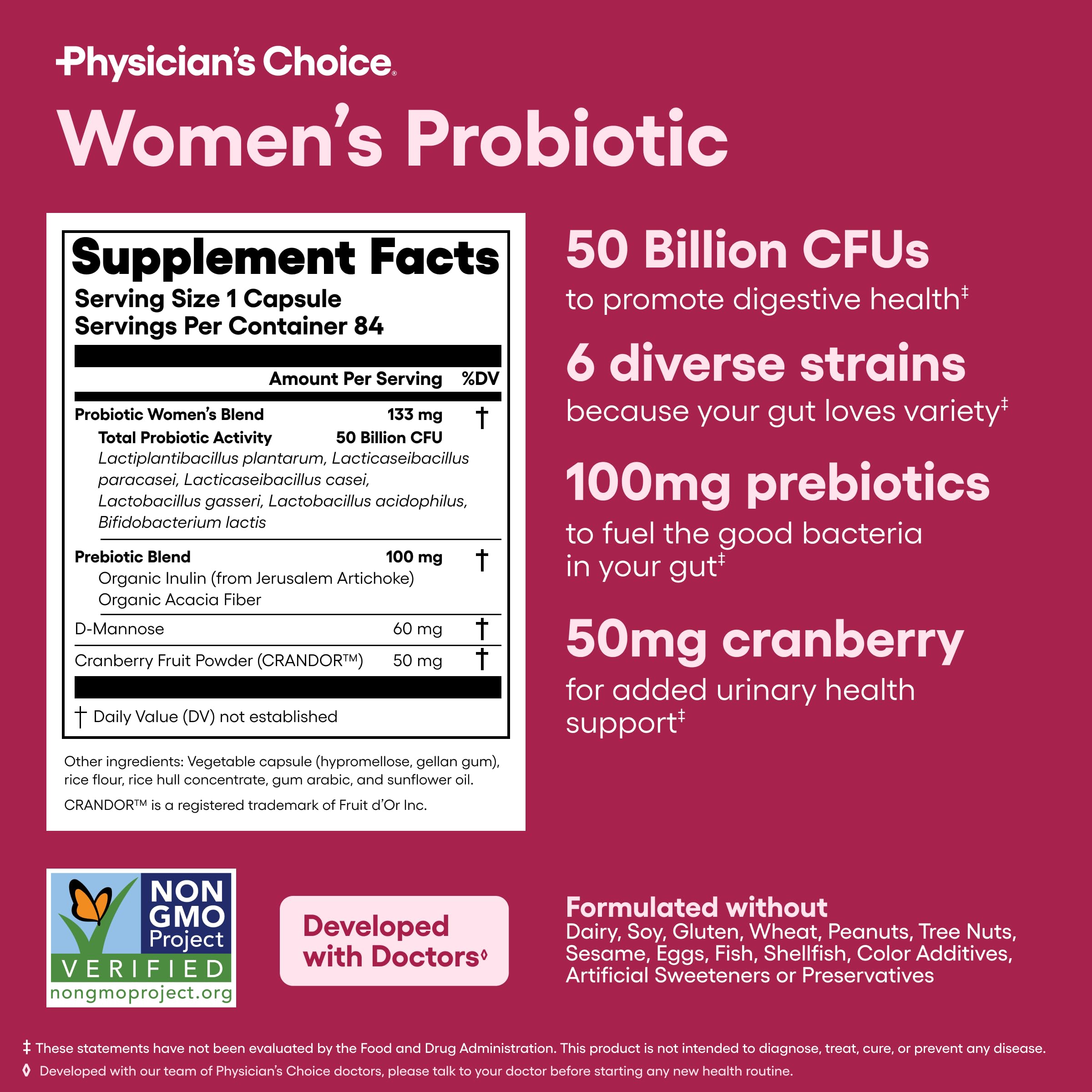 Back label close-up reveals six strains and 50B CFU potency