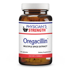 Physician's Strength Oregacillin bottle-front view indicating daily respiratory support