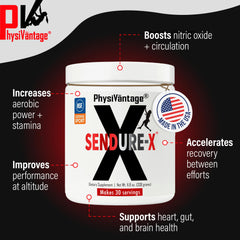 PhysiVantage Sendure-X scoop measuring a pre-workout dose.