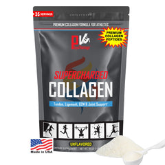 PhysiVantage Supercharged Collagen Powder tub shown for daily wellness use.