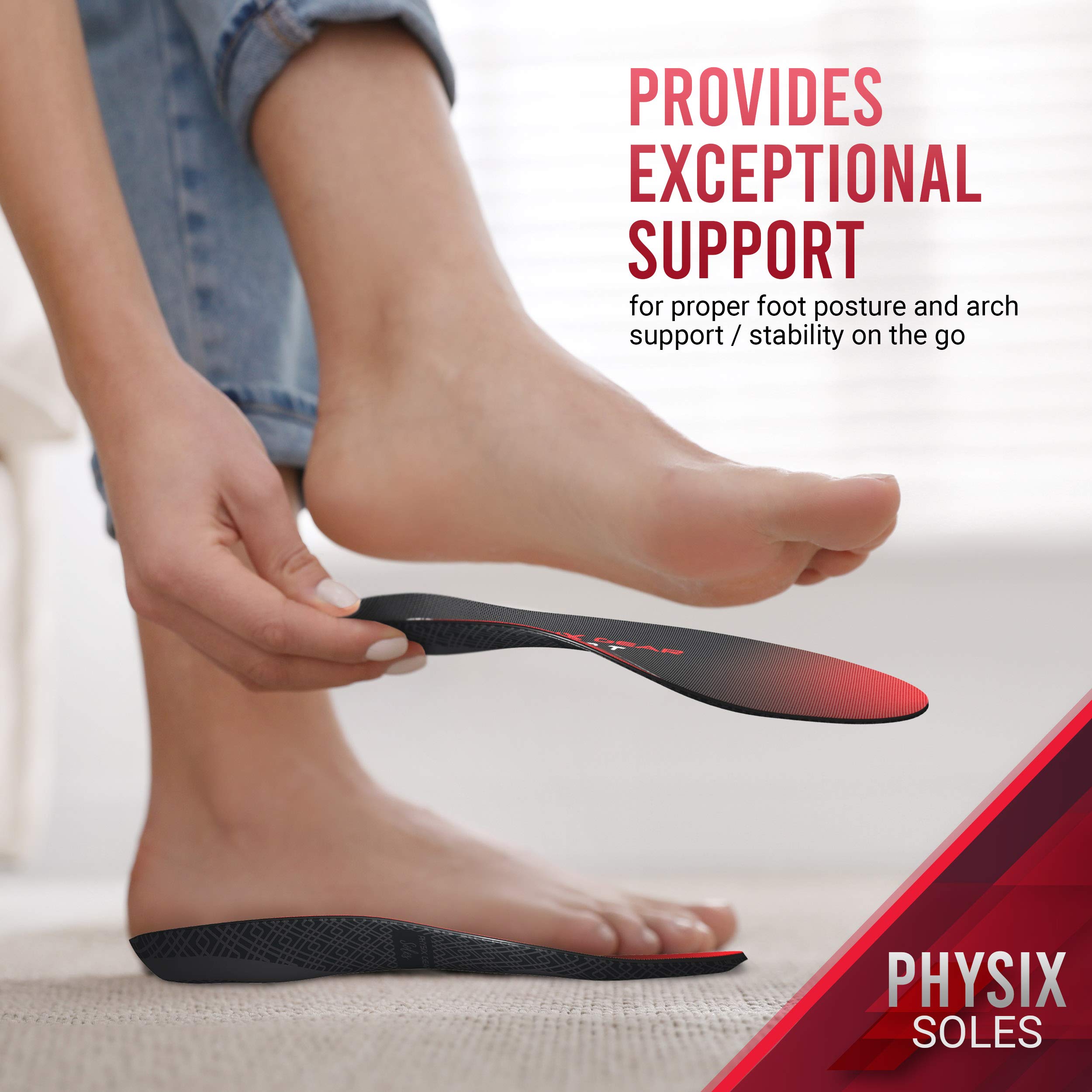 Physix Gear insole used during extended standing to reduce foot fatigue.