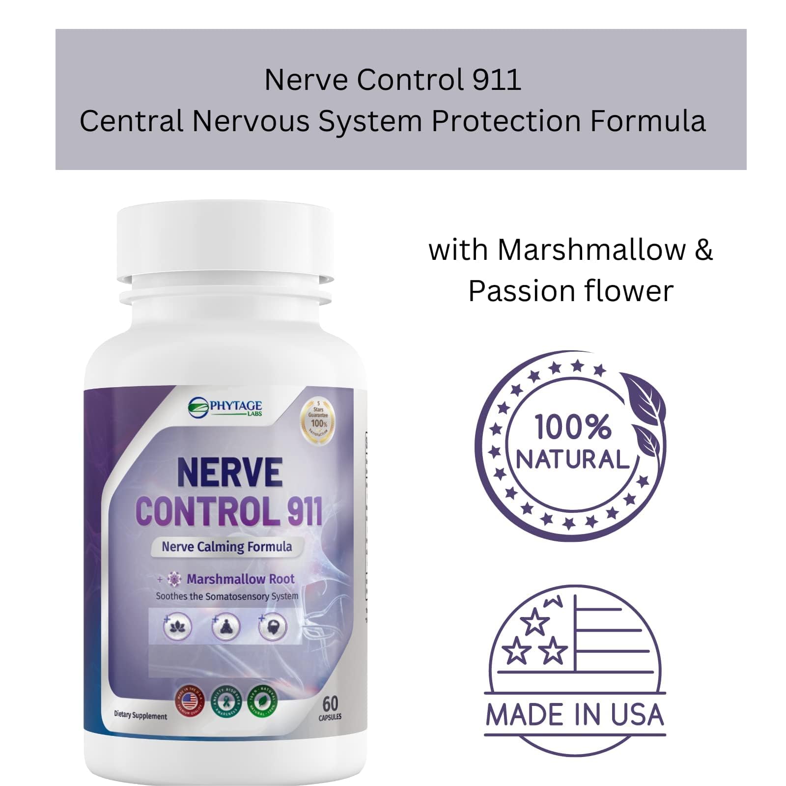 Shelf display of Phytage Labs Nerve Control 911 bottles