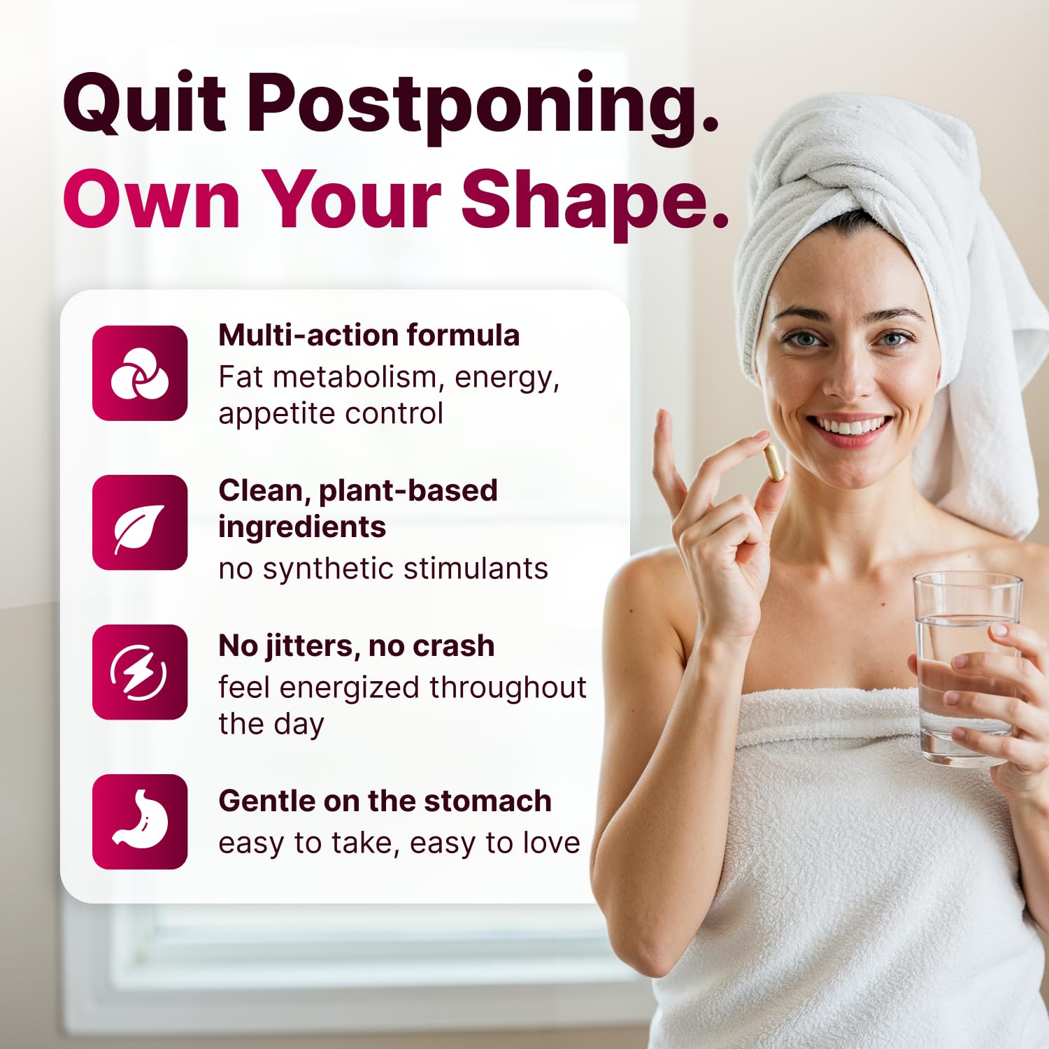 PHYTOCHOICE digestive support botanicals graphic suggests bloating relief and daily comfort.