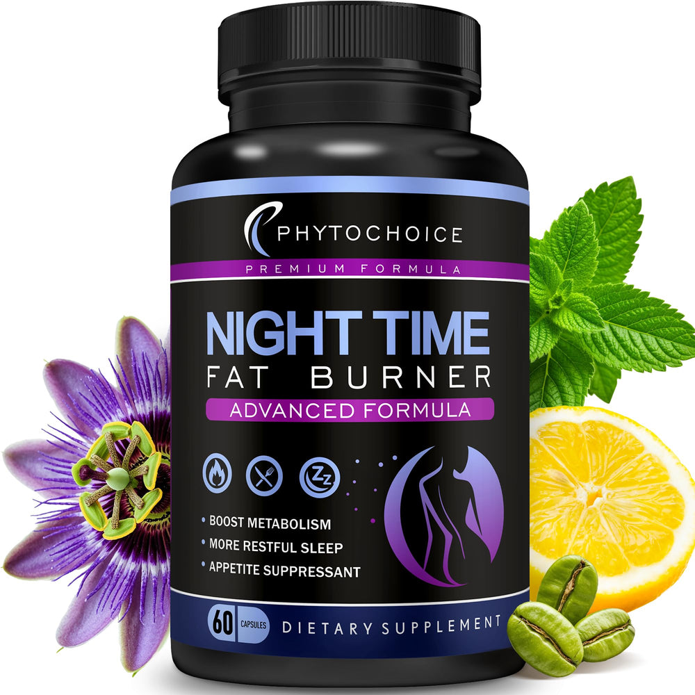 Phytochoice Night Time Fat Burner bottle ready for nightly metabolism support