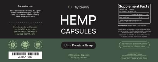 Phytokann hemp oil capsules softgel closeup for easy swallowing