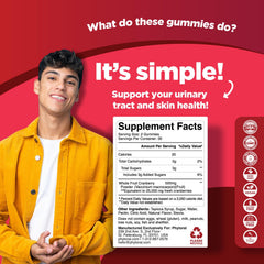 Phytoral cranberry gummies label close-up indicating cranberry-based formula