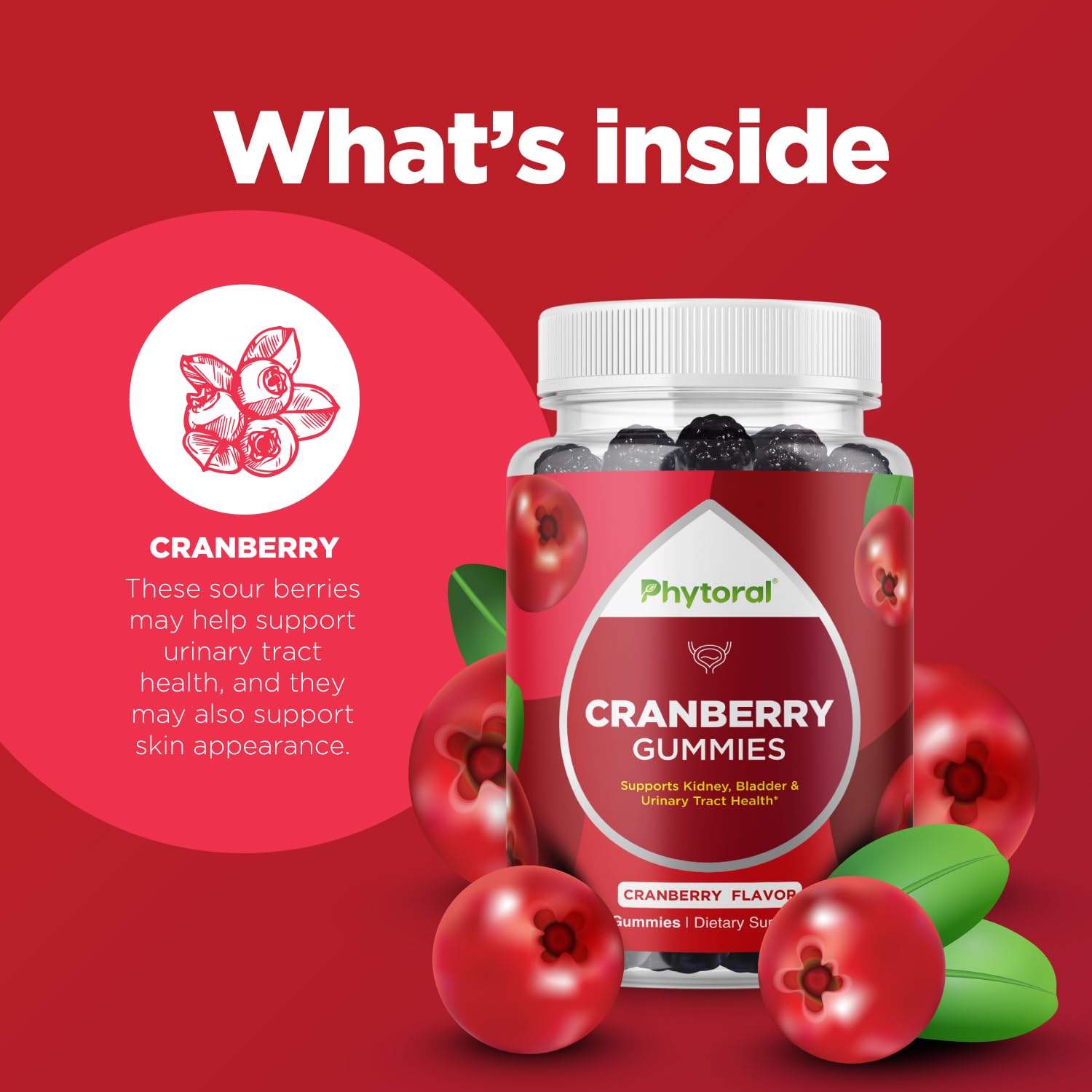 Phytoral cranberry gummies on-the-go for a portable daily supplement