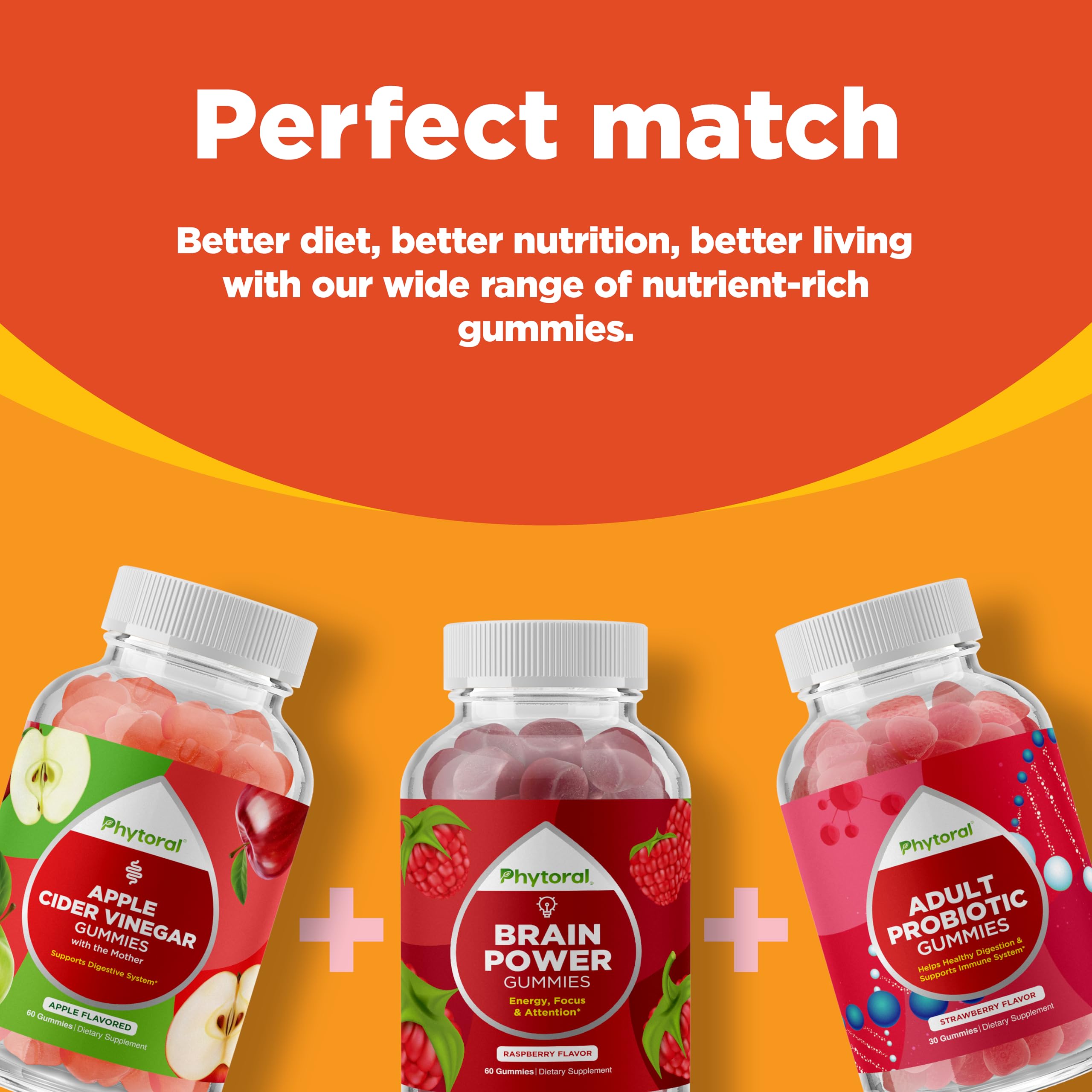 Phytoral DHA Omega 3 Gummies ingredients panel featuring algae-derived source