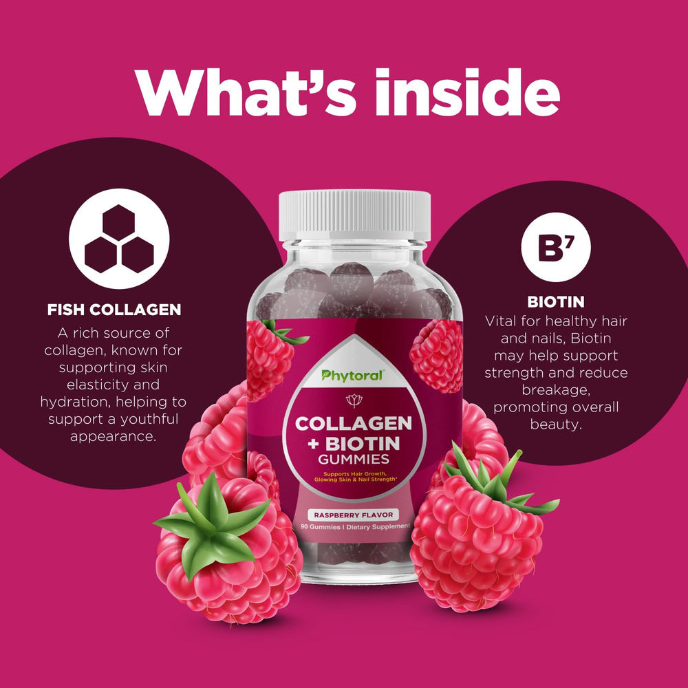 Phytoral ingredients panel featuring hydrolyzed collagen and biotin