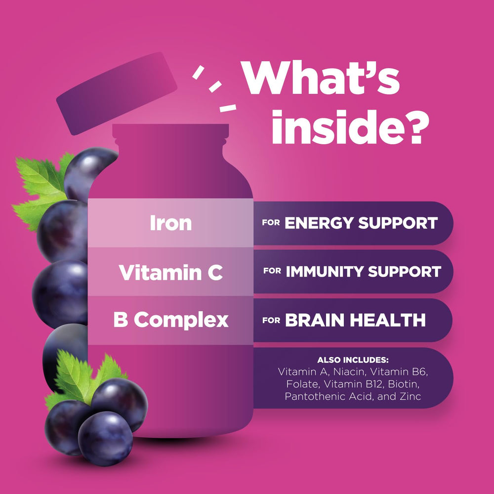 Phytoral Iron Gummies for Kids flavor visual suggests delicious daily intake