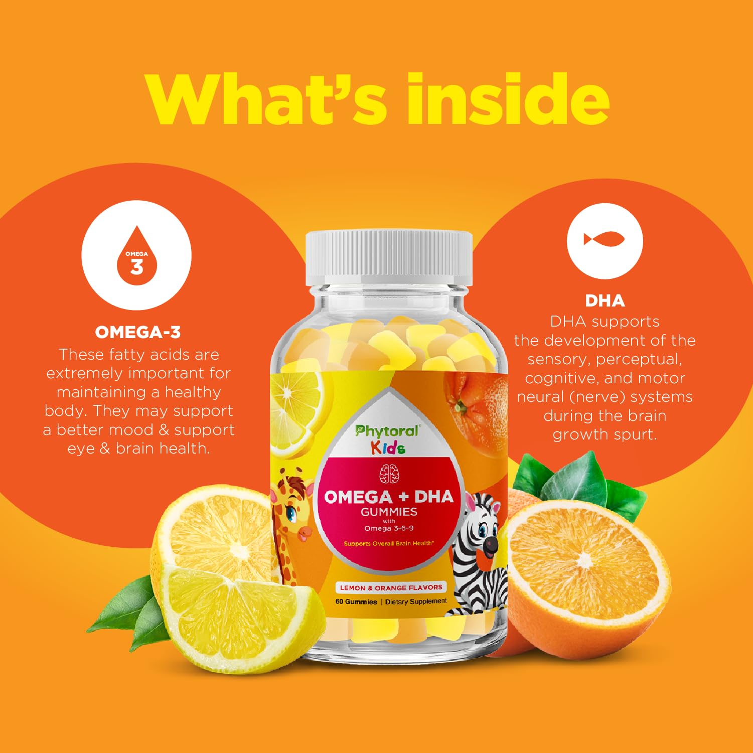 Phytoral gummies in a pouch with fruit slices for tasty energy