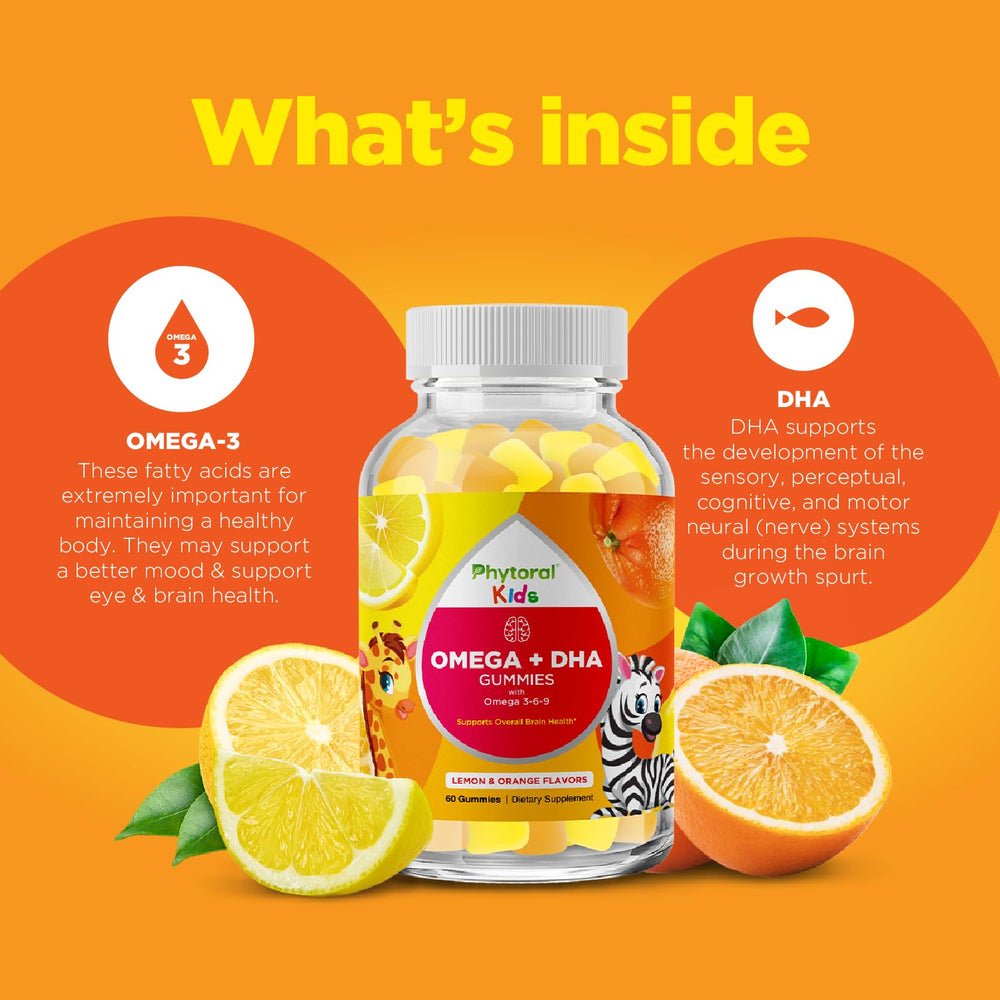 Phytoral gummies in a pouch with fruit slices for tasty energy