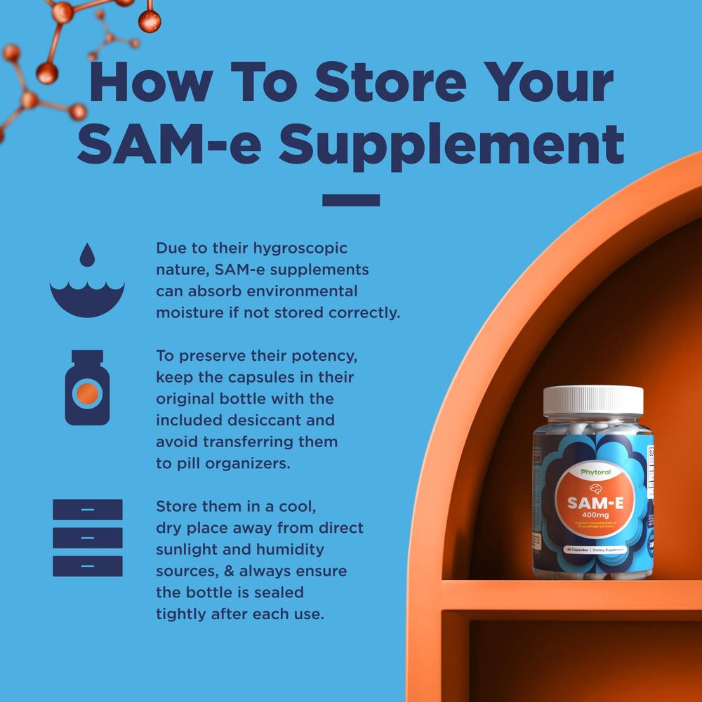 Phytoral Pure SAM E 400mg capsules close-up for brain health support