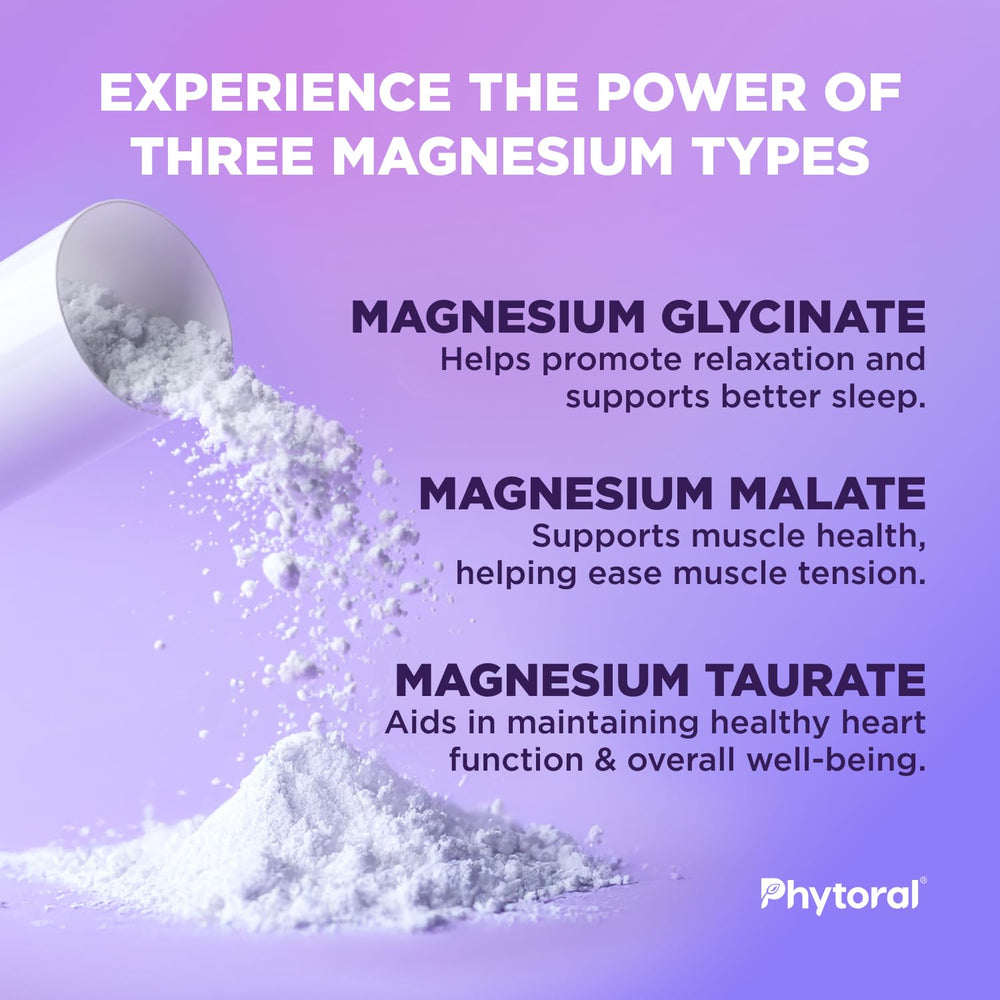 Phytoral taurate glycinate malate blend on bottle for balanced wellness