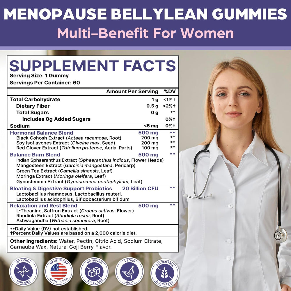 Phytrion menopause gummies closeup—delicious, sugar-free relief for evening menopausal symptoms.