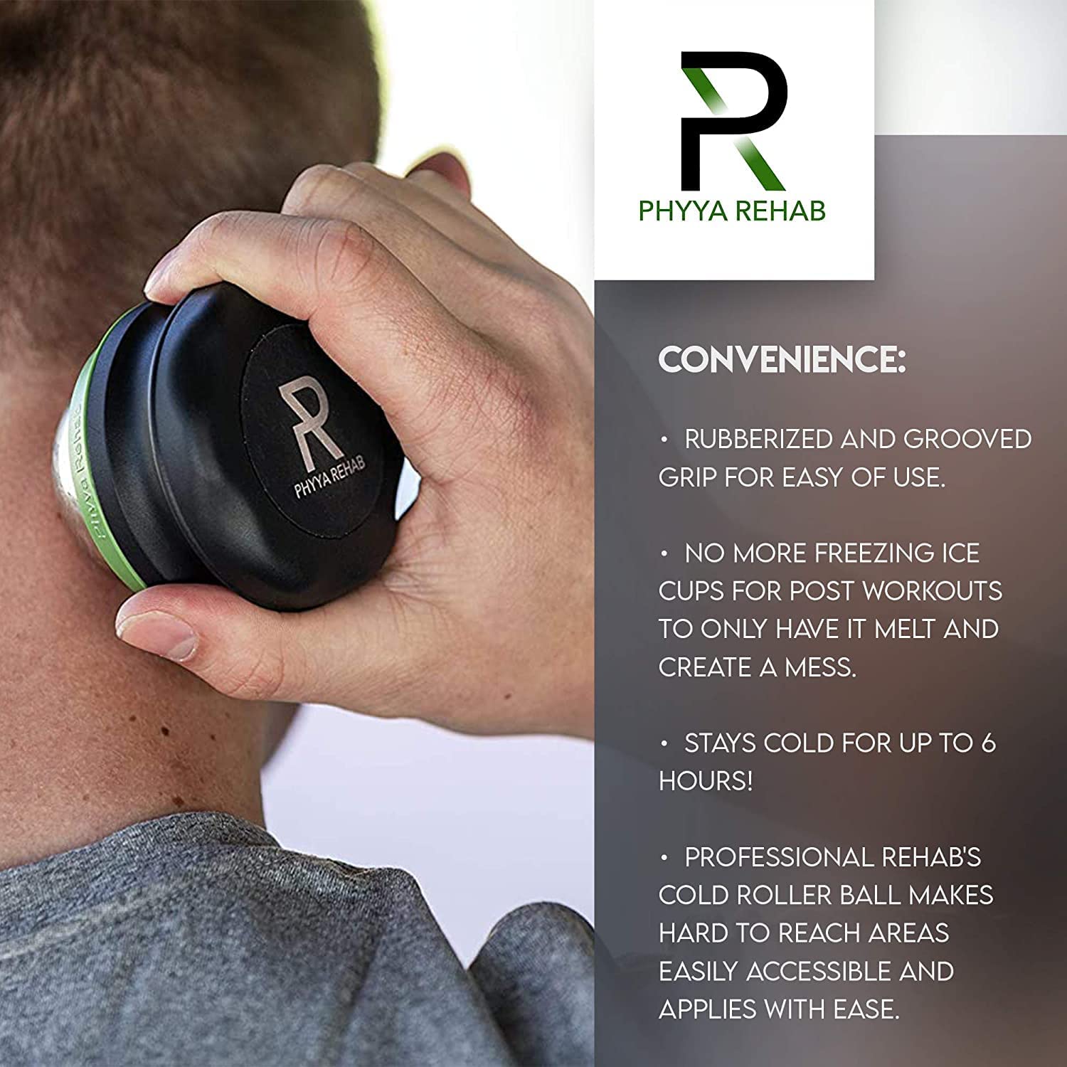 Phyya Rehab plantar fasciitis roller side view supporting gentle foot massage.