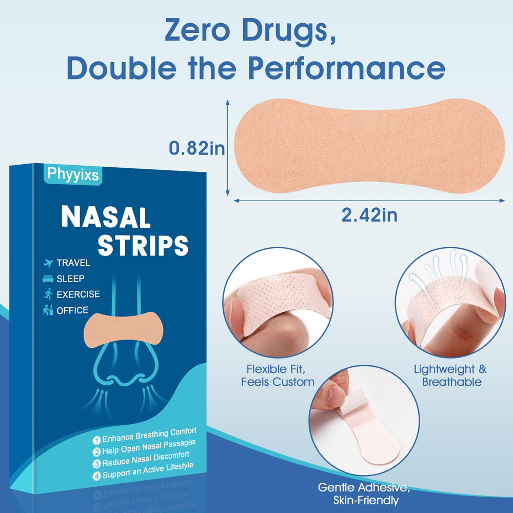 Phyyixs nasal strips improve airflow for breathing during sleep or exercise.
