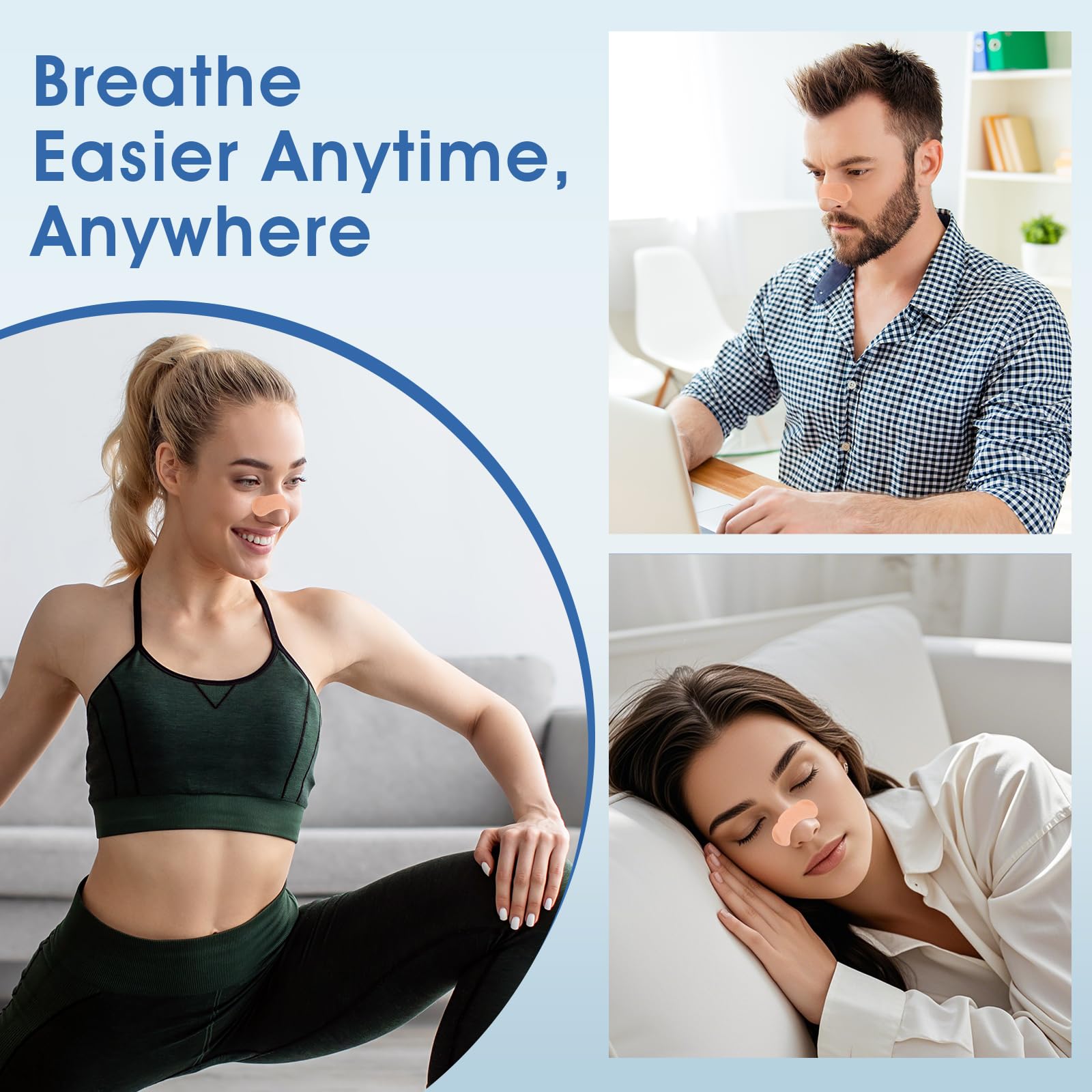 Phyyixs nasal strips help quieter nights by easing nasal congestion.