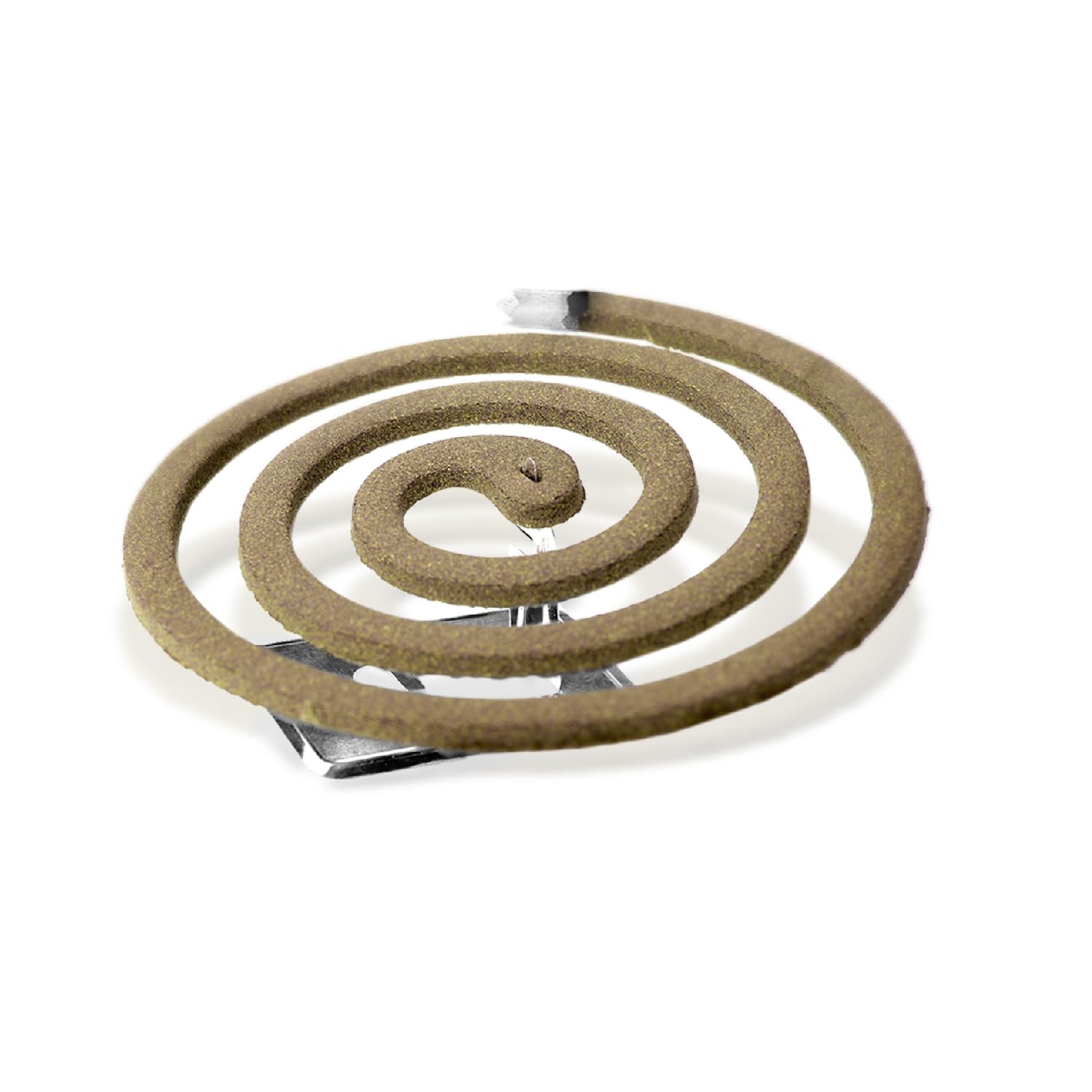 PIC Citronella coils burn on a patio with a pleasant aroma and repels pests.