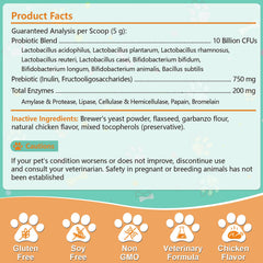 PICPOW probiotic powder with dosing scoop aids easy mixing into meals.