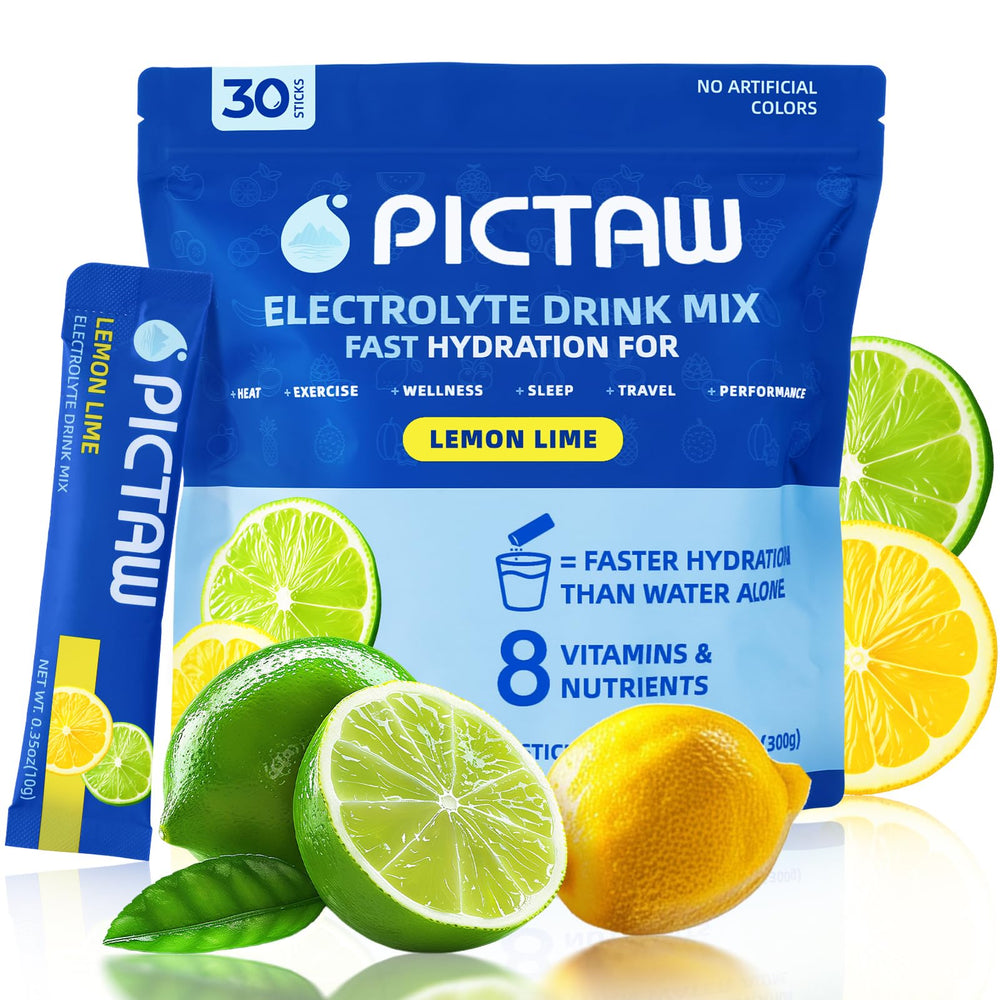 PICTAW lemon-lime electrolyte packet ready for on-the-go hydration