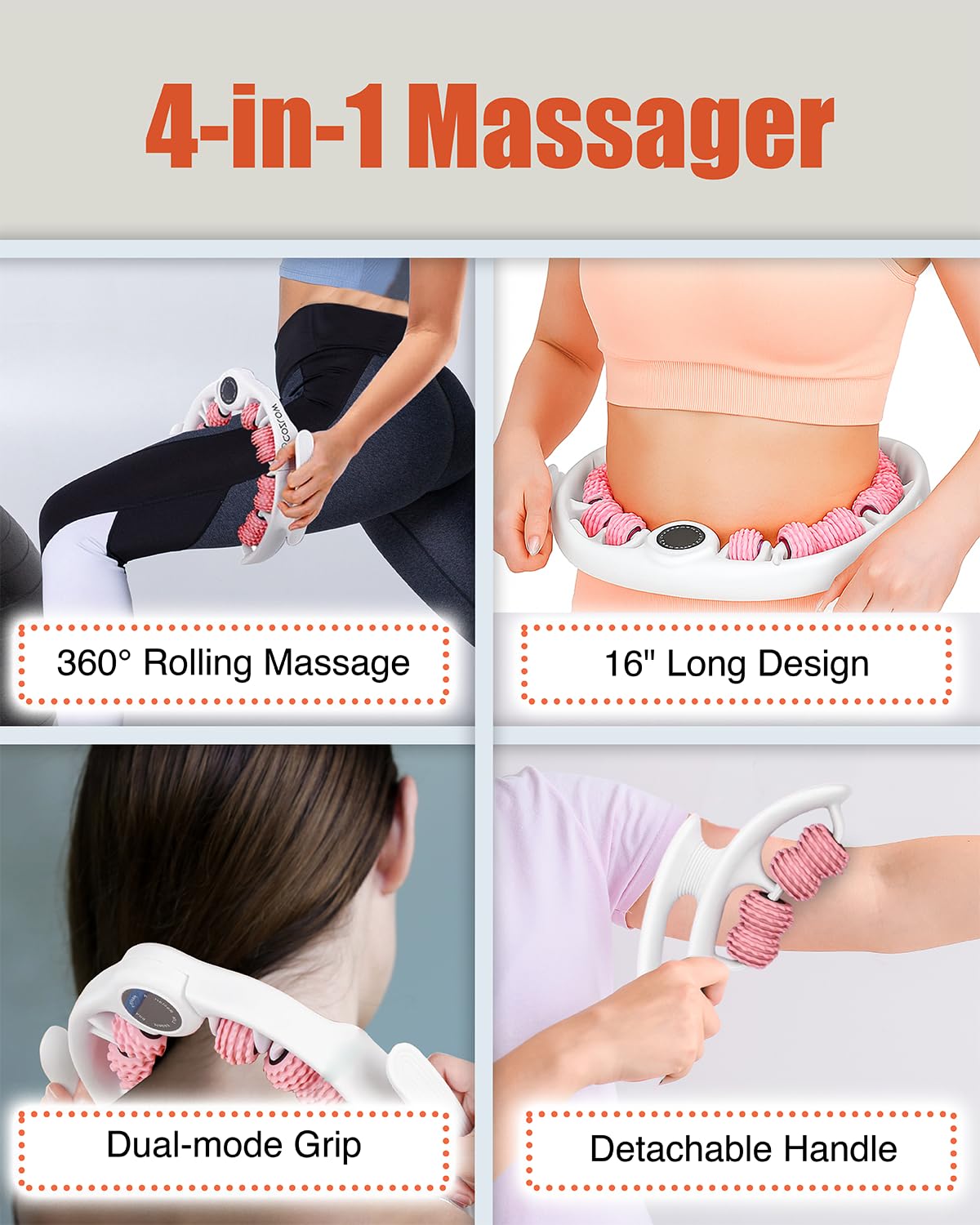Piffny cellulite massage roller on buttocks aiding fascia access and deeper tissue feel