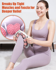 Piffny cellulite massage roller with detachable handles for legs facilitating self-massage