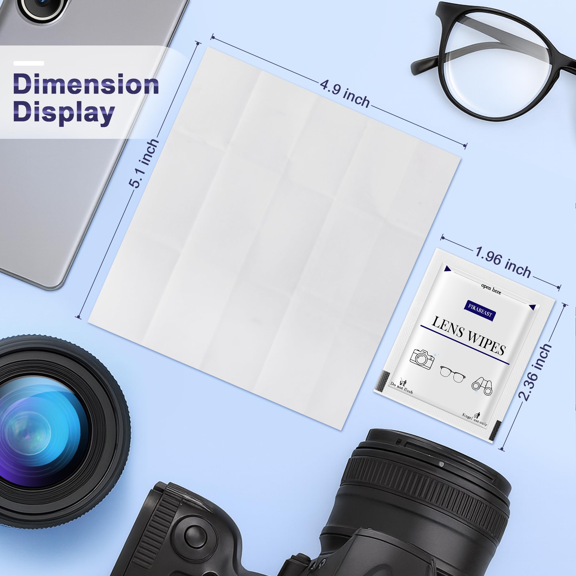 Pikabeast lens wipes large surface area cleans more in a single pass