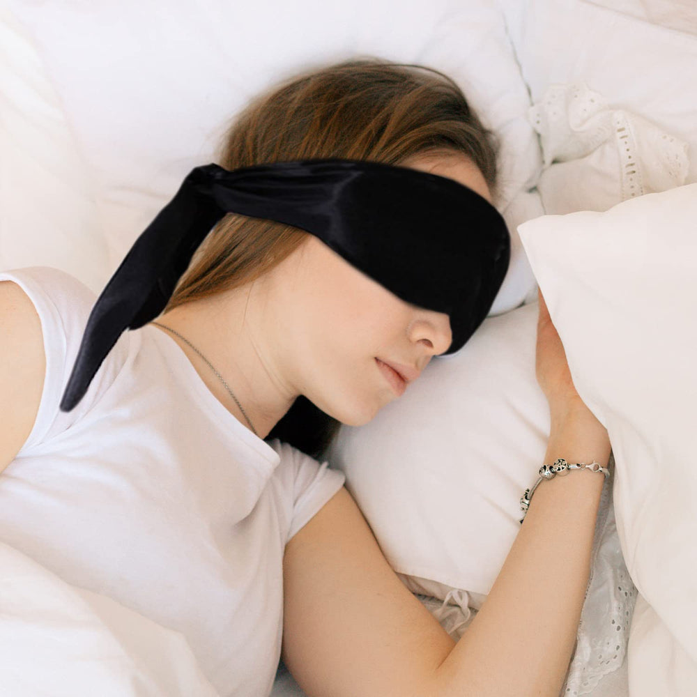 Pimoys satin eye-mask with a wide 7 cm band fits most faces comfortably.