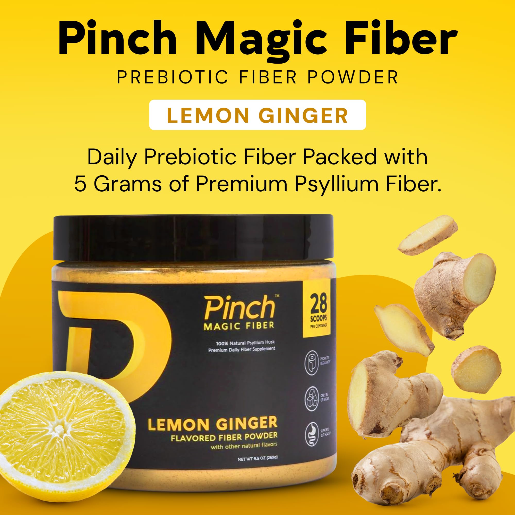 Close-up of Pinch Magic psyllium husk texture highlighting premium fiber