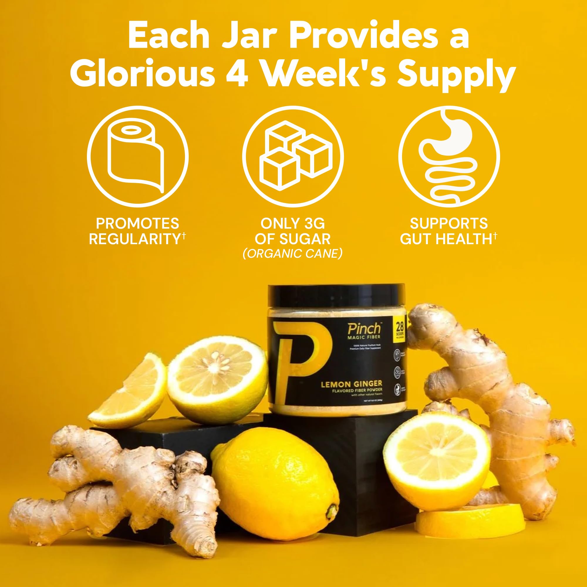 Gluten-free vegan clean-label badge on Pinch Magic Fiber Powder