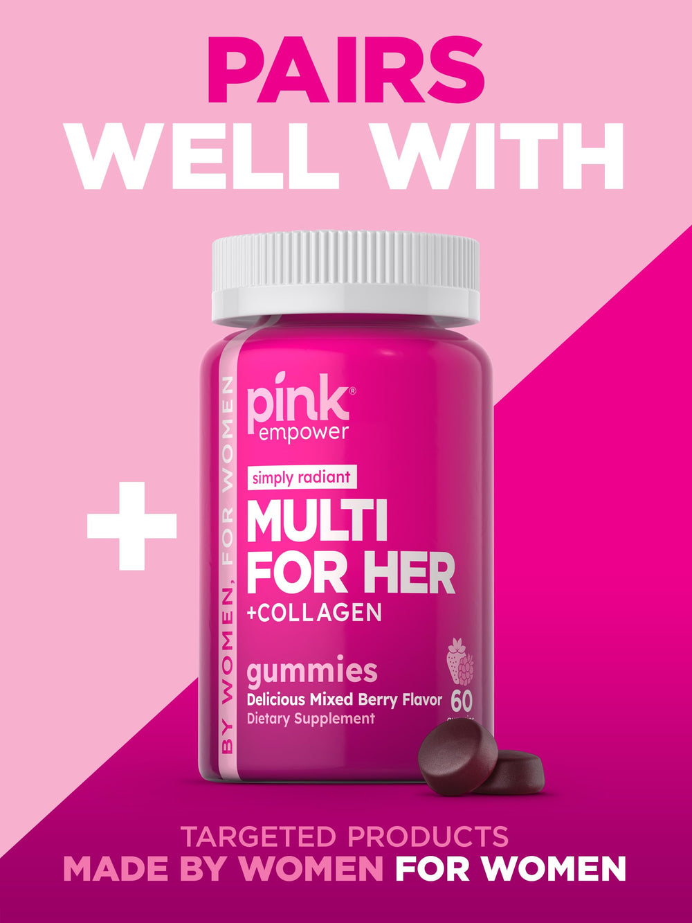 Pink Cranberry Pills vitamin-C blend illustrates enhanced immune-friendly supplement value.