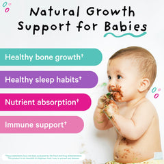 Pink Stork Vitamin D Drops applied to inner cheek for easy feeding integration.