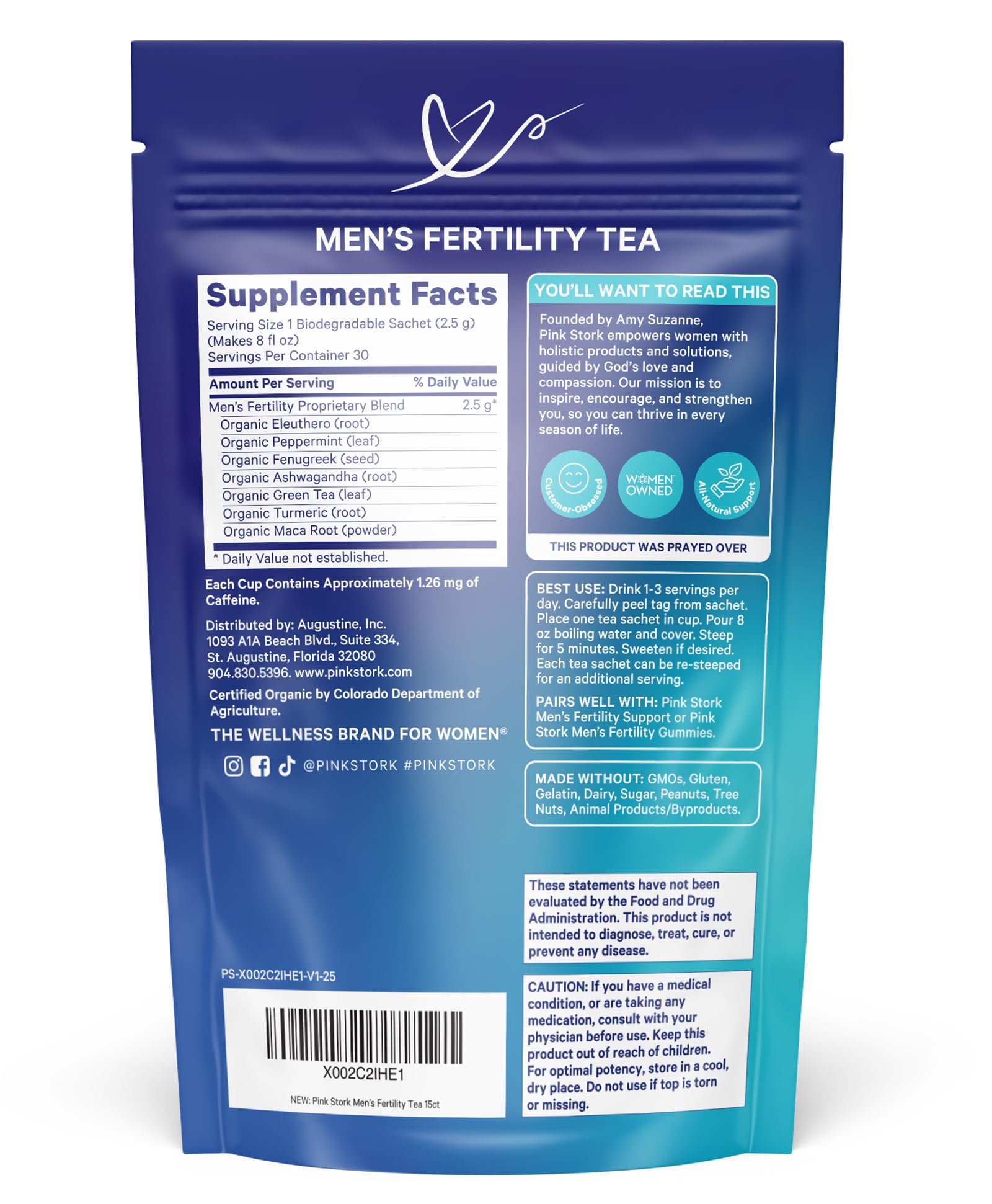 Pink Stork BlueStork Tea sachets ready for infusion