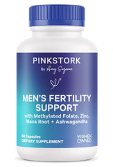 Pink Stork BlueStork bottle for daily male fertility support.