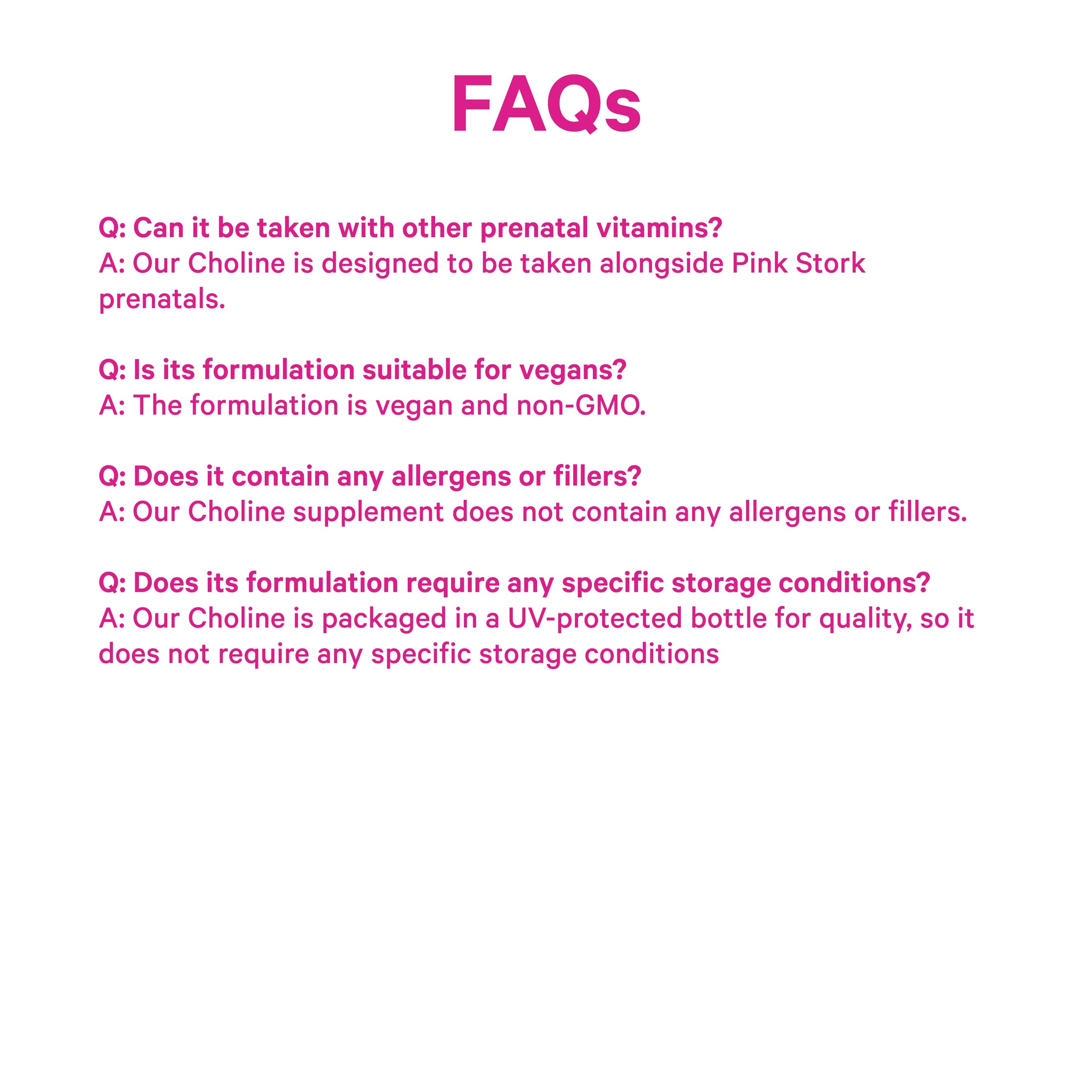 Pink Stork Choline bottle open to reveal a single daily capsule
