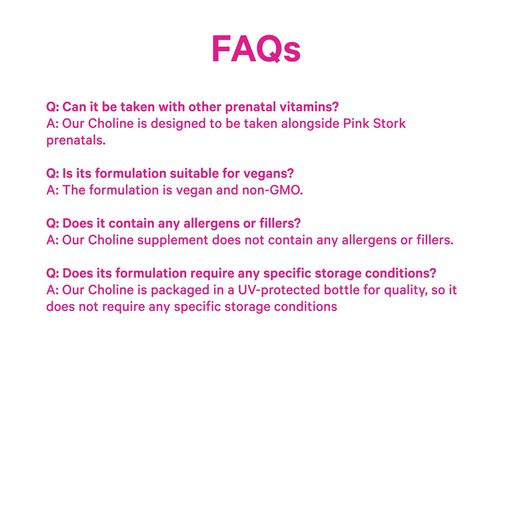 Pink Stork Choline bottle open to reveal a single daily capsule