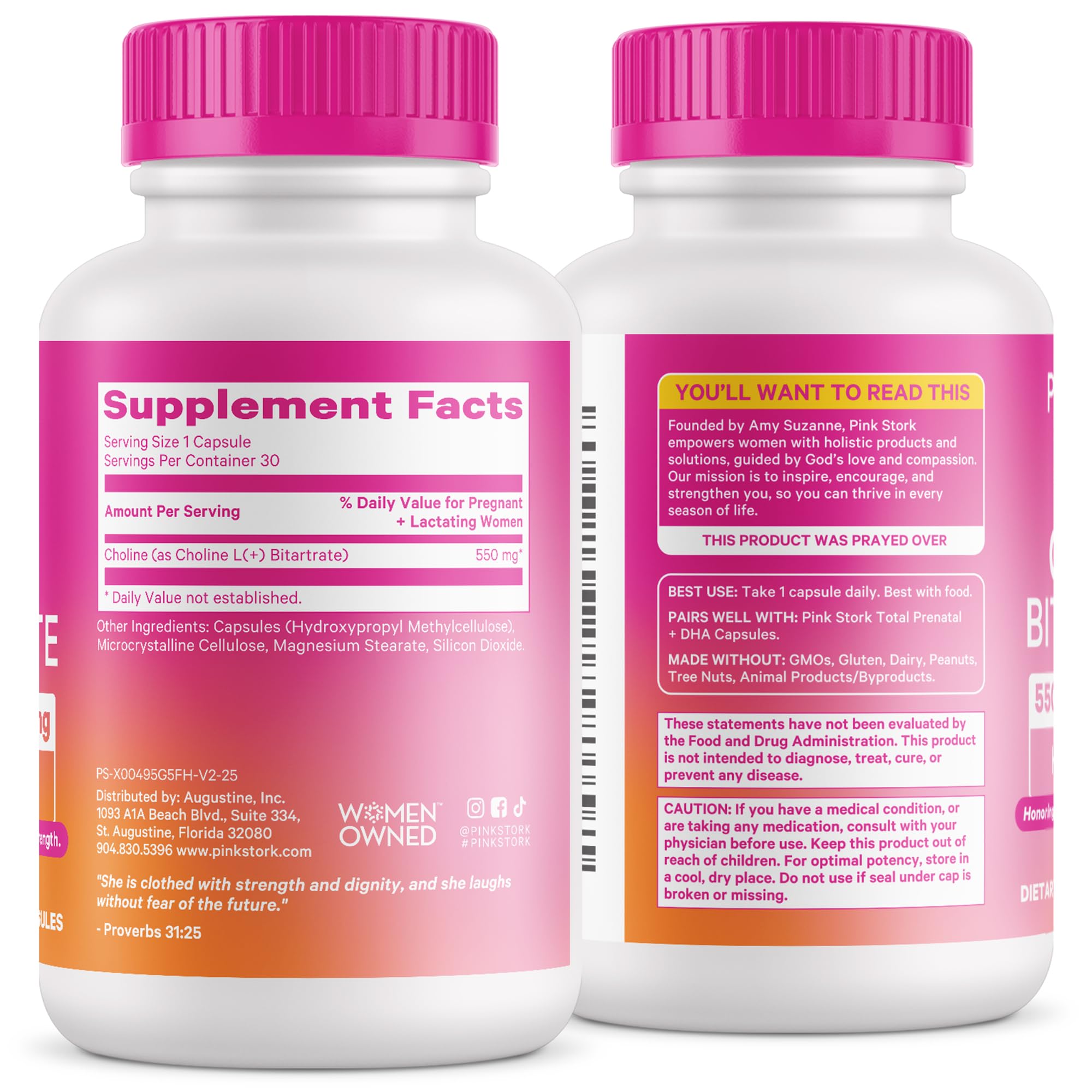 Pink Stork Choline brand logo representing a trusted women-owned brand