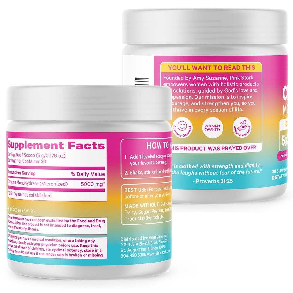 Wellness routine scene featuring Pink Stork Creatine integrated with daily plan.