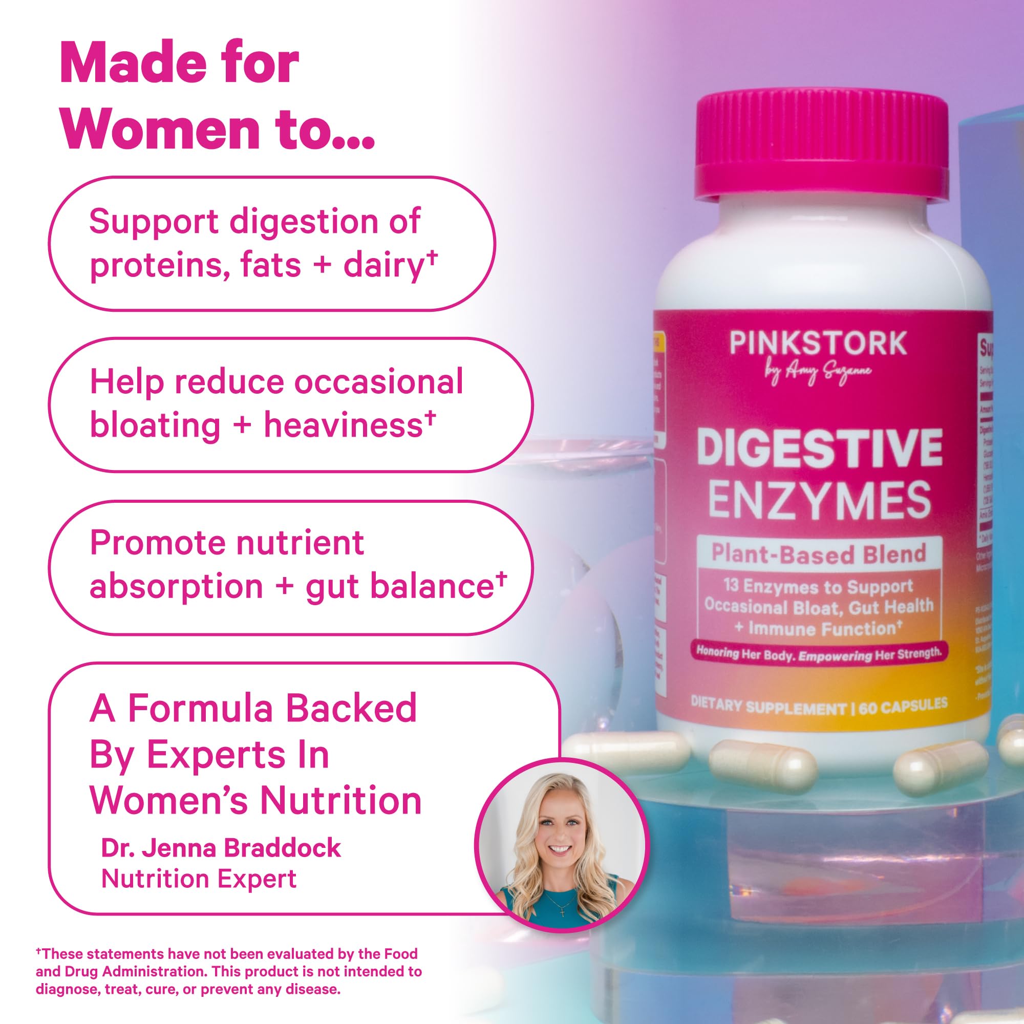 Pink Stork Digestive Enzymes feature amla for antioxidant digestion support
